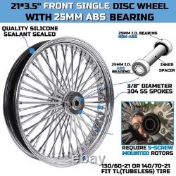 Front and Rear Wheels Combo for 2008-up Softail Fat Spoke Wheel Chrome, WithABS