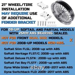 Front and Rear Wheels Combo for 2008-up Softail Fat Spoke Wheel Chrome, WithABS