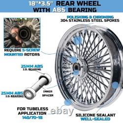 Front and Rear Wheels Combo for 2008-up Softail Fat Spoke Wheel Chrome, WithABS