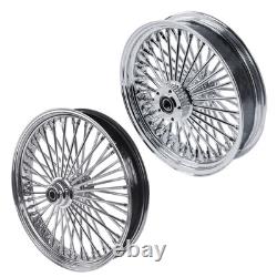 Front and Rear Wheels Combo for 2008-up Softail Fat Spoke Wheel Chrome, With ABS