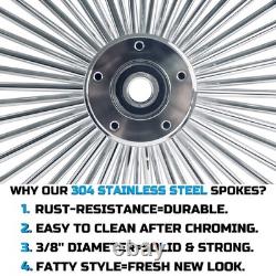 Front and Rear Wheels Combo for 2008-up Softail Fat Spoke Wheel Chrome, With ABS