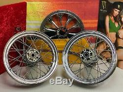 Genuine 00-08 Harley Touring Factory Laced Spokes Front & Rear Wheels 16x3