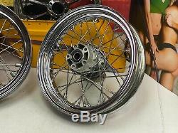 Genuine 00-08 Harley Touring Factory Laced Spokes Front & Rear Wheels 16x3