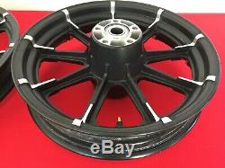 Genuine 2018 Harley Sportster 9 Spoke Front & Rear Wheels Narrow Glide Rims Mags