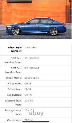 Genuine BMW Style 343 M Wheels- Double Spoke M5 9x20 Front, 10x20 Rear