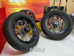 Genuine Harley 08-17 Softail Slim 16x3 Wheels Tires Laced Front Rear Spoke OEM