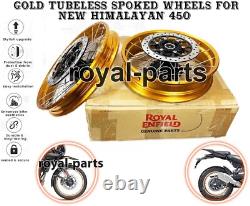 Gold Tubeless Spoked Wheels Fit For Royal Enfield Himalayan 450