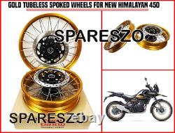Gold Tubeless Spoked Wheels Fit For Royal Enfield Himalayan 450