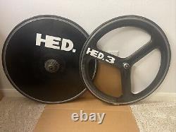 HED 10 Speed Rear Disc/Front Tri Spoke Wheelset