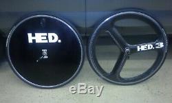 HED Time Trial Wheelset, Carbon Fiber Tri-Spoke Front and Disc Rear