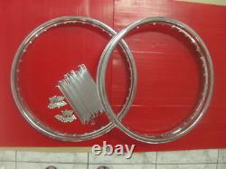 HONDA CL90 S90 FRONT & REAR WHEEL RIM + SPOKE SET mi238