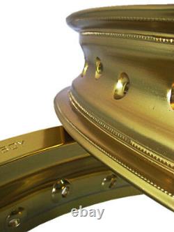 HONDA CR80 ALU YELLOW GOLD FRONT & REAR Wheel Rim Set 36 SPOKE HOLES #BI3687#