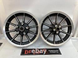 Harley 16x3 front black 10 spoke FLHT FLHR pre-2000 rear mag wheels rims