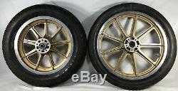 Harley 9 Spoke Mag Wheels Gold Sturgis Daytona Anniversary Sportster Dyna Fxr Hd