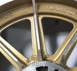Harley 9 Spoke Mag Wheels Gold Sturgis Daytona Anniversary Sportster Dyna Fxr Hd