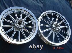 Harley Chrome 13 Spoke Dual Disc Wheels Fit Dyna Sportster 84-99 Exchange Progra