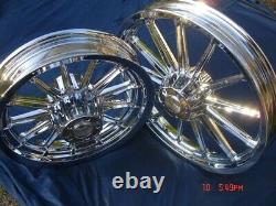 Harley Chrome 13 Spoke Dual Disc Wheels Fit Dyna Sportster 84-99 Exchange Progra