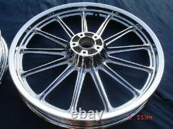 Harley Chrome 13 Spoke Dual Disc Wheels Fit Dyna Sportster 84-99 Exchange Progra