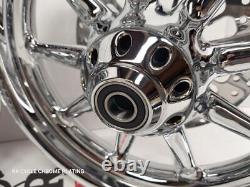 Harley Chrome 9 Spoke Wheels With Rotors Pulley Heritage Softail 08-23 FLSTC FLSTN