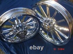 Harley Chrome Single Disk 13 Spoke Wheels Dyna 00-03 Sportster 00-07 Exchange
