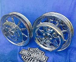 Harley Davidson HERITAGE Chrome 9 Spoke Wheels up to 17 Heritage