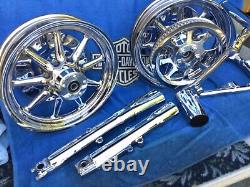 Harley Davidson HERITAGE Chrome 9 Spoke Wheels up to 17 Heritage