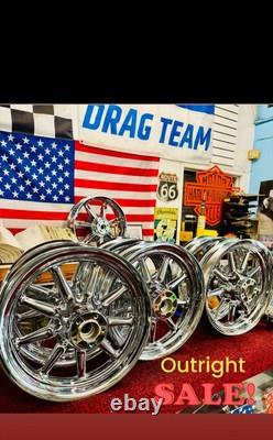 Harley-Fat-Boy Softail Heritage Wheels 9 Spokes OEM 2000 -2007 Front-Rear 16x3