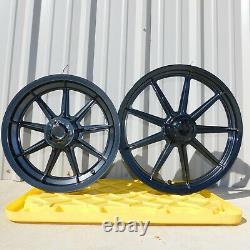 Harley OEM FXR Evo Dyna XL Wheels19 Front 16 Rear 84-98 Gun Metal Gray 9 Spoke