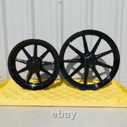 Harley OEM FXR Evo Dyna XL Wheels19 Front 16 Rear 84-98 Mirror Black 9 Spoke