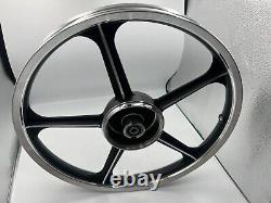 Honda C70 Passport Front and Rear Sportrim Black 5 Spoke 17 With Baaring