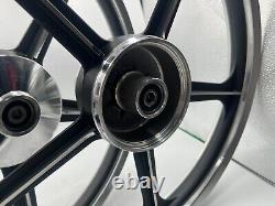 Honda C70 Passport Front and Rear Sportrim Black 5 Spoke 17 With Baaring