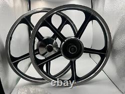 Honda C70 Passport Front and Rear Sportrim Black 5 Spoke 17 With Baaring