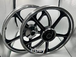 Honda C70 Passport Front and Rear Sportrim Black 5 Spoke 17 With Baaring