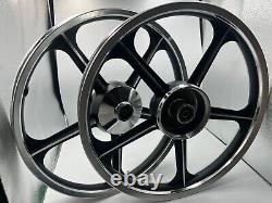Honda C70 Passport Front and Rear Sportrim Black 5 Spoke 17 With Baaring