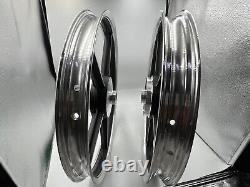 Honda C70 Passport Front and Rear Sportrim Black 5 Spoke 17 With Baaring