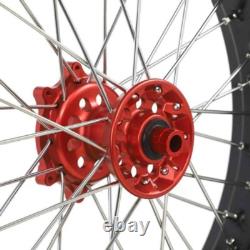 Honda CRF250L 2013-2020 Supermoto Wheels Rims Set 17 3.5/4.25 Red Hub