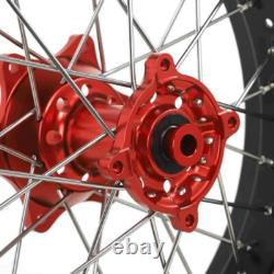 Honda CRF250L 2013-2020 Supermoto Wheels Rims Set 17 3.5/4.25 Red Hub