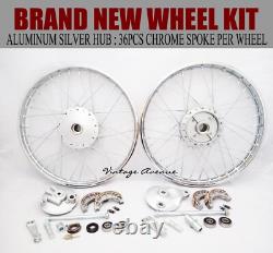 Honda Cd50 Cd65 Cd70 Front-rear Wheel Rim Brake Hub Spoke Set Kit F6s+r4.1s