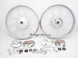 Honda Cd50 Cd65 Cd70 Front-rear Wheel Rim Brake Hub Spoke Set Kit F6s+r4.1s