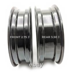 Honda Z50 Set of 2 12 X 3.5 Rear / 2.75 Front 16 Spoke 1 Piece Rim Flat Black