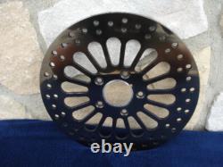 KCINT BLACK SUPER SPOKE FRONT BRAKE ROTOR 3PC WithROTOR BOLTS HARLEY 1984-UP