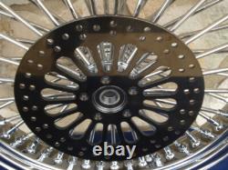 KCINT BLACK SUPER SPOKE FRONT BRAKE ROTOR 3PC WithROTOR BOLTS HARLEY 1984-UP