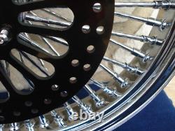 KCINT BLACK SUPER SPOKE FRONT BRAKE ROTOR 3PC WithROTOR BOLTS HARLEY 2008-13