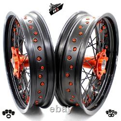 KKE 17'' CNC Super-moto Wheels Fit KTM EXC XC SXF 250 300 450 500 2003-2024 Moto