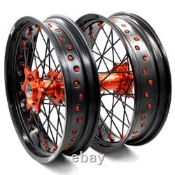 KKE 17'' CNC Super-moto Wheels Fit KTM EXC XC SXF 250 300 450 500 2003-2024 Moto