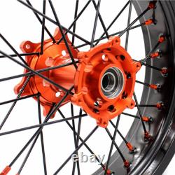 KKE 17'' CNC Super-moto Wheels Fit KTM EXC XC SXF 250 300 450 500 2003-2024 Moto