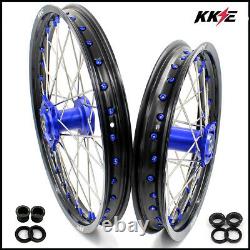 KKE 19/16 Big Kid's Wheels Rims Set For KAWASAKI KLX140 2017-2021 Blue Anodize
