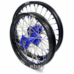 KKE 19/16 Big Kid's Wheels Rims Set For KAWASAKI KLX140 2017-2021 Blue Anodize