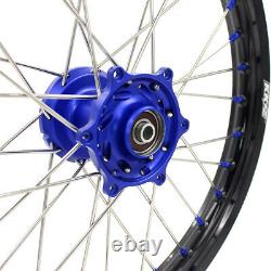 KKE 19/16 Big Kid's Wheels Rims Set For KAWASAKI KLX140 2017-2021 Blue Anodize