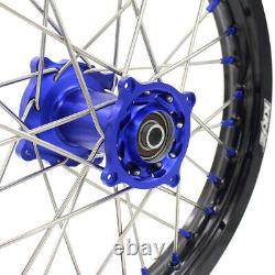 KKE 19/16 Big Kid's Wheels Rims Set For KAWASAKI KLX140 2017-2021 Blue Anodize